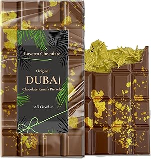 Dubai Chocolate Bar Pistachio 8 oz (The Orginal Viral) | Luxury Rich Chocolate, Individually Wrapped Fresh, Premium Pistachio Cream Katafi Filling | Dubai Candy