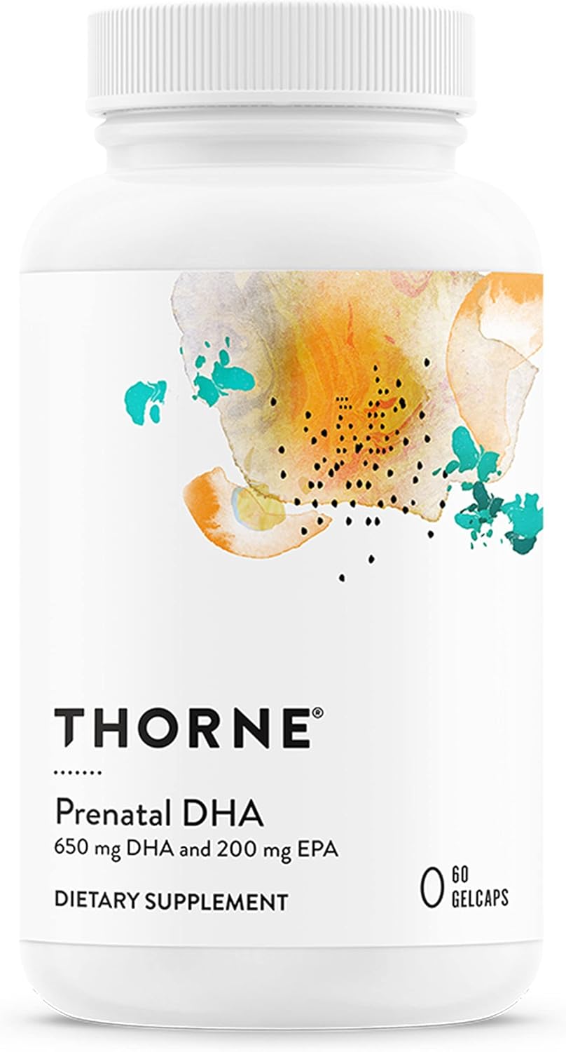 THORNE Prenatal DHA - 650 mg DHA and 200 mg of EPA - Supports Baby’s Brain and Nervous System Development from Pregnancy to Nursing* - 60 Capsules