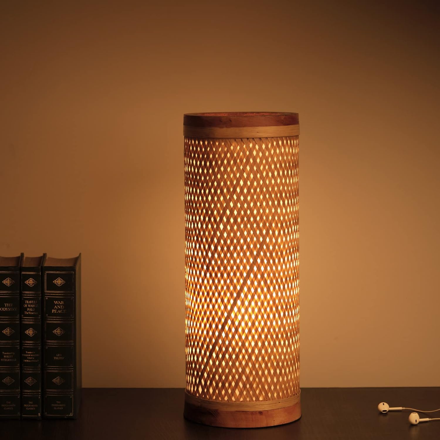 Bamboo LED Table Lamp, Brown, Pack of 1(Bamboo,Wood)
