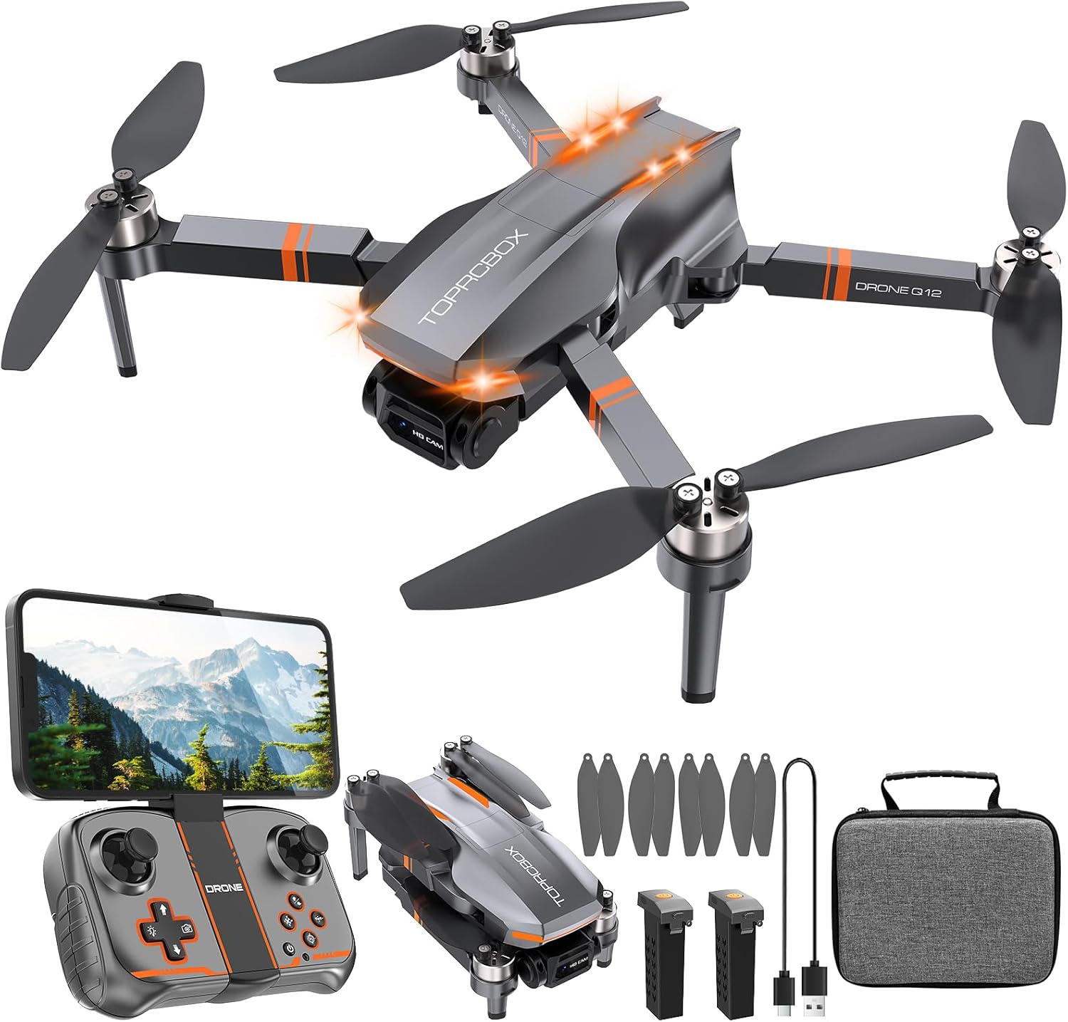 Brushless Motor Drone with 4K Adjustable Camera for Kids and Adults, Foldable RC Quadcopter with LED Lights, 30 Mins Long Flight Time, Mini Drone Toys Gifts for Beginners, Boys and Girls