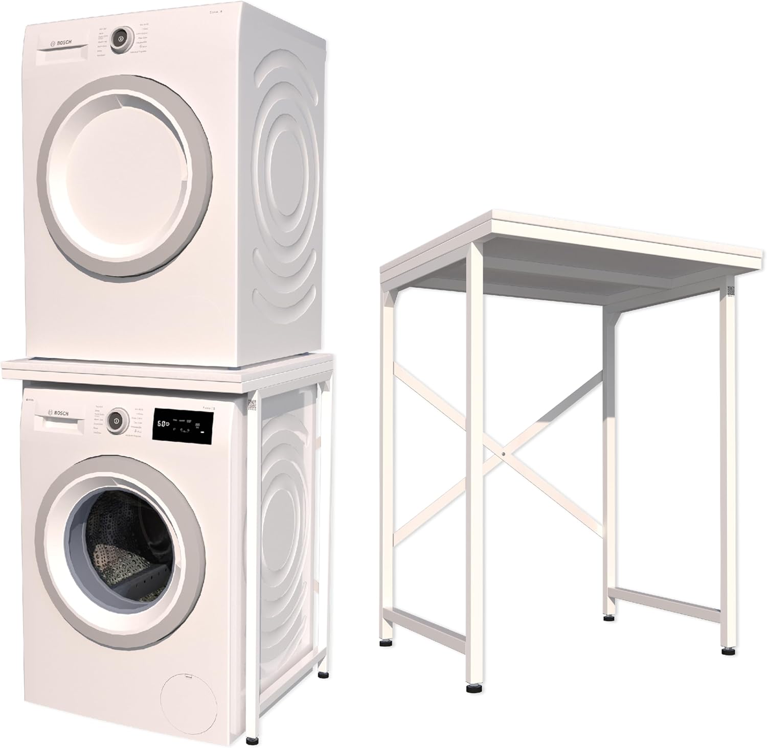 Norvic® Handy Stand – Freestanding Worktop & Washing Machine Stand | Multi-Purpose Appliance Stacking Kit & Laundry Pedestal for Garage, Utility Room, or Kitchen – 500KG Steel Frame