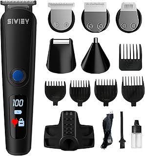 Hair Clipper, Beard Trimmer For Men, All In One Muti Groomer, Foil Shaver, Nose Trimmer, Precison Trimmers, 5 in 1 Grooming Kits, LED Display, IPX6 Waterproof, Charging Dock, 7500 RPM, Low Noise