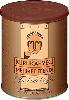 KURUKAHVECI MEHMET EFENDI Turkish Coffee, Arabica Beans, Roasted Ground,Rich Aroma, Fresh, Medium to Heavy-bodied, Original Taste Since 1871 (8.8 OZ / 250 Gr)