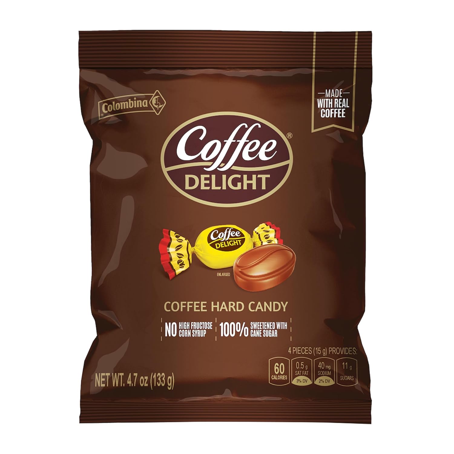 Colombina Coffee Delight Hard Candy, Coffee-Flavored Candy, 100 Count (Pack of 1)