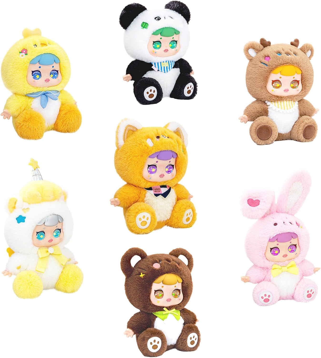 Plush Doll Blind Box Figures，Beast Party Series Plush Blind Box, Vinyl Plush Toys, Random Design Action Figures Collectible Toys Home Decorations, Holiday Birthday Gifts for Girls & Adults, Single Box