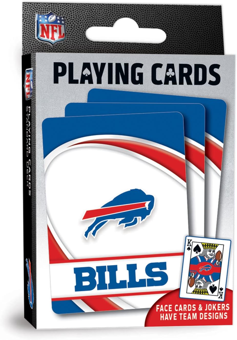 MasterPieces - NFL Playing Cards, Officially Licensed Buffalo Bills Football Deck, Family Games for Adults and Kids, Standard Size