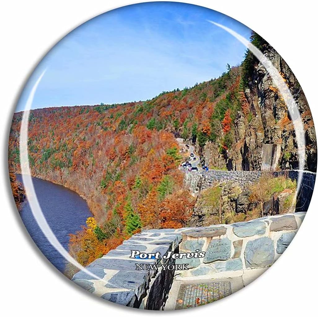 Port Jervis Hawk's Nest Highway New York USA Fridge Magnet Travel Gift Souvenir Collection 3D Crystal Glass
