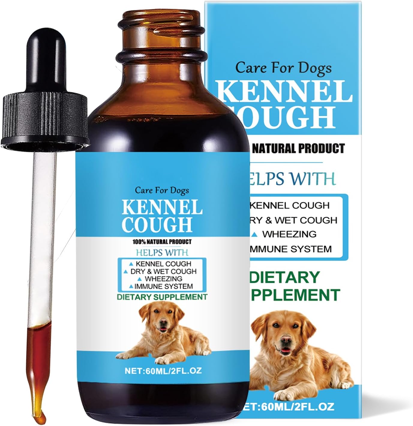 Mimo Style Kennel Cough for Dogs, Kennel Cough Herbal Supplement for Dog, Dog Allergy Relief, Natural Cough Supplement for Dogs, Herbal Drops for All Breeds & Sizes
