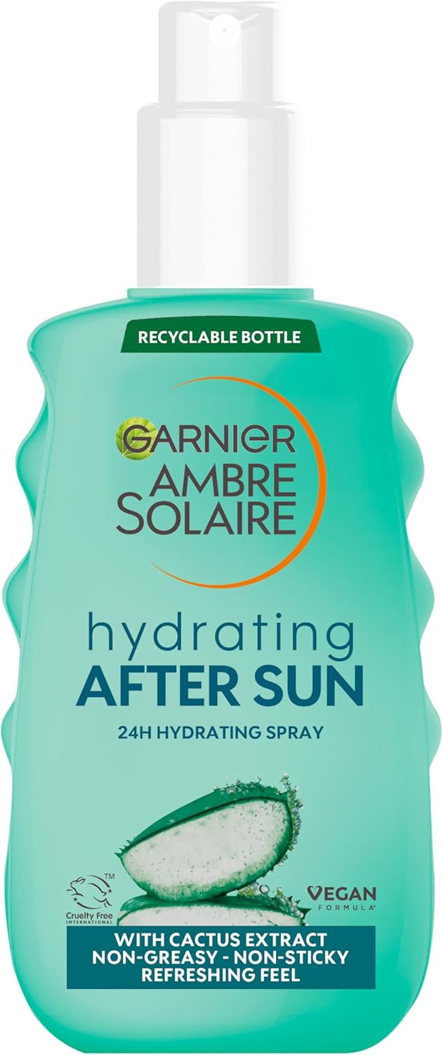 Garnier Ambre Solaire After Sun Spray for Face & Body, Hydrating & Refreshing, Ultra-Light Soothing Formula, Refreshing Feel, Non-Greasy, Non-Sticky 150ml
