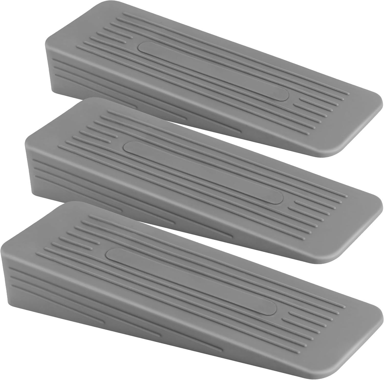 Door Stop | Door Stoppers for Floor Anti-Skid, Durable, and Heavy Duty Rubber Door Stops | Ideal for All Types of Surfaces | Door Wedges Indoors| (Grey, Pack of 3)