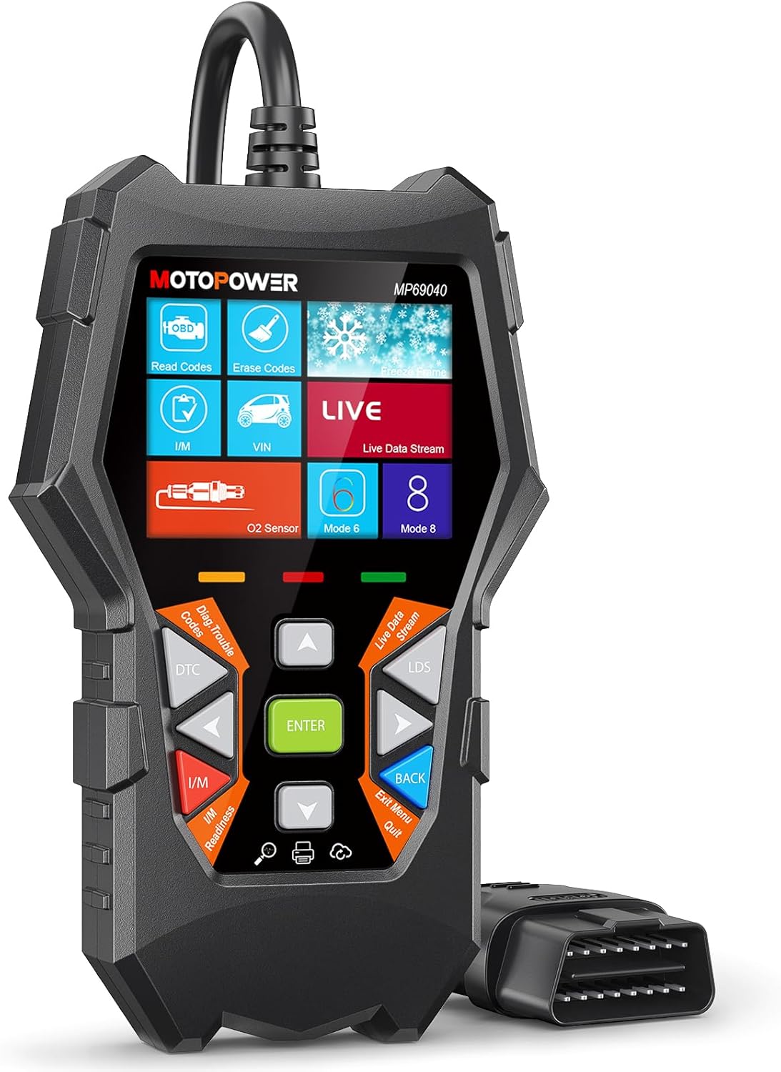 MOTOPOWER MP69040 Car OBD2 Scanner Check Engine Fault Code Reader Diagnostic Scan Tool, Black