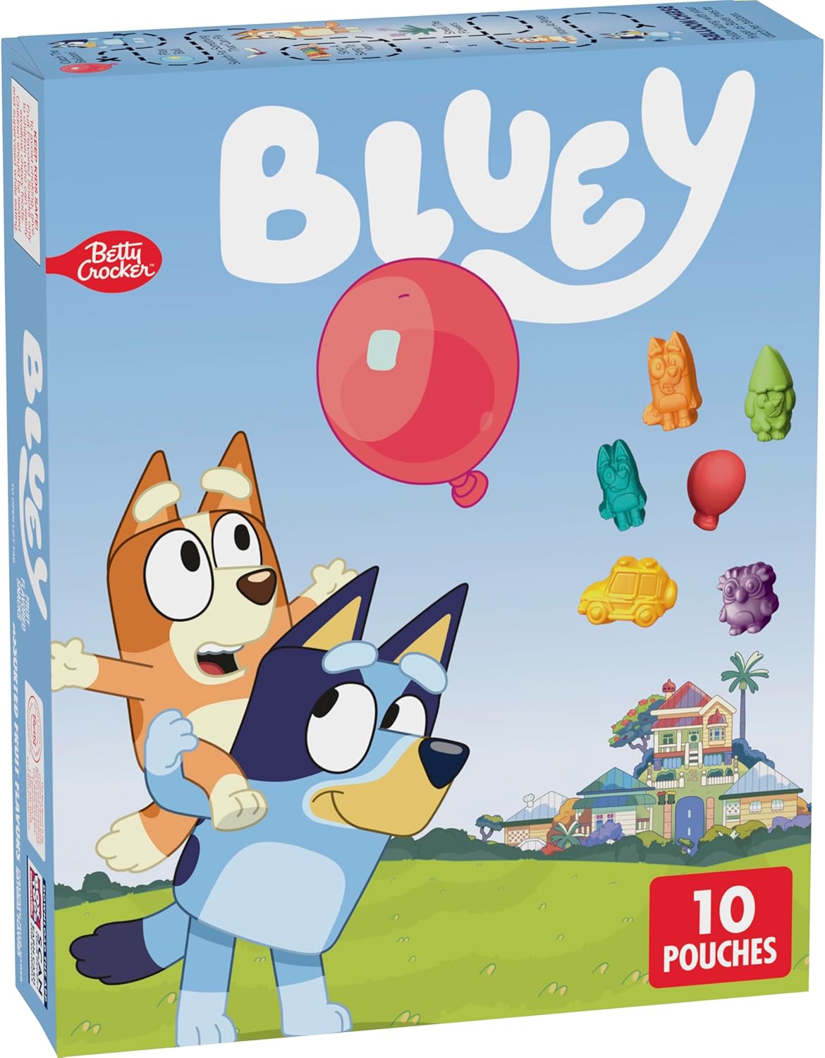 Betty Crocker Bluey Fruit Flavored Snacks, Treat Pouches, Gluten Free, 10 ct