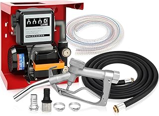 110V 550W Electric Oil Diesel Fuel Oil Transfer Pump W/Meter + 13ft Fuel Dispensing Hose+6.56ft Suction Hose