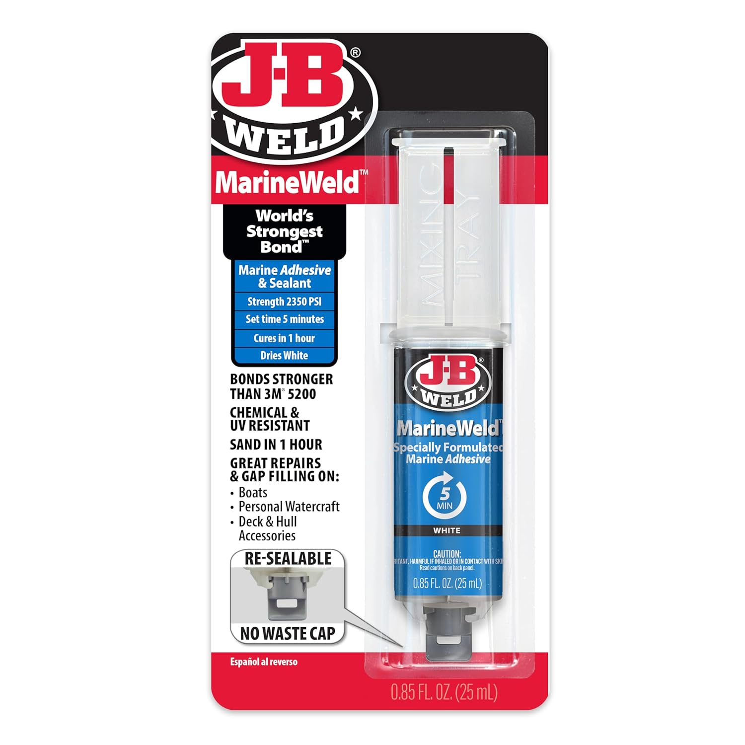 J-B Weld 50172UK "Marineweld" Waterproof Adhesive, White, 25 ml