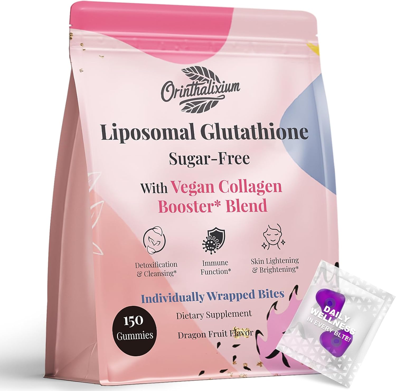 Liposomal Glutathione Gummies 1000MG - Reduced L-Glutathione for Antioxidant - Sugar Free Supplement with Vitamin C, Vegan Collagen Gummies for Liver Detox, Glowing Skin - 150 Gummies