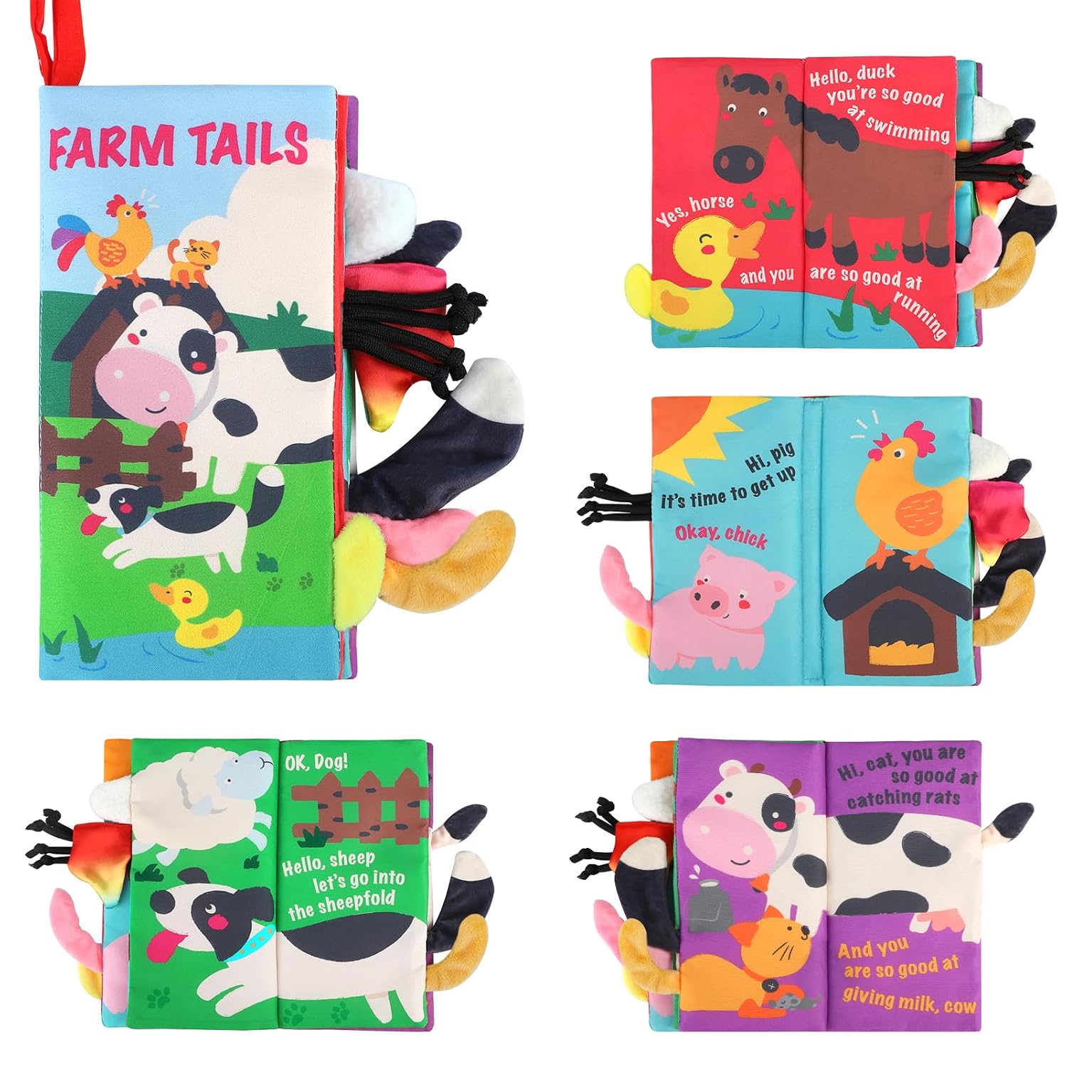 beiens Baby Books Toys, Tummy Time Touch and Feel Sensory Toys for Infant