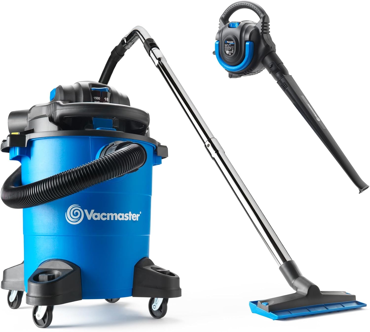 Vacmaster WD18 AG+ Garden & Artificial Grass Vacuum Cleaner with Detachable Handheld Garden Leaf Blower. Outdoor Wet & Dry Vacuum for Astroturf, Patios, Decking and Outdoor Areas. 1500W, 18 Litre