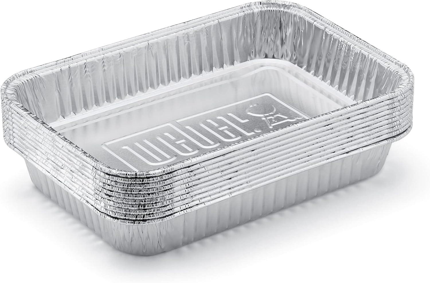 Weber Aluminum Drip Pans, 6 x 1.4 x 8.6 Inches, 10 Count ( Pack of 1)