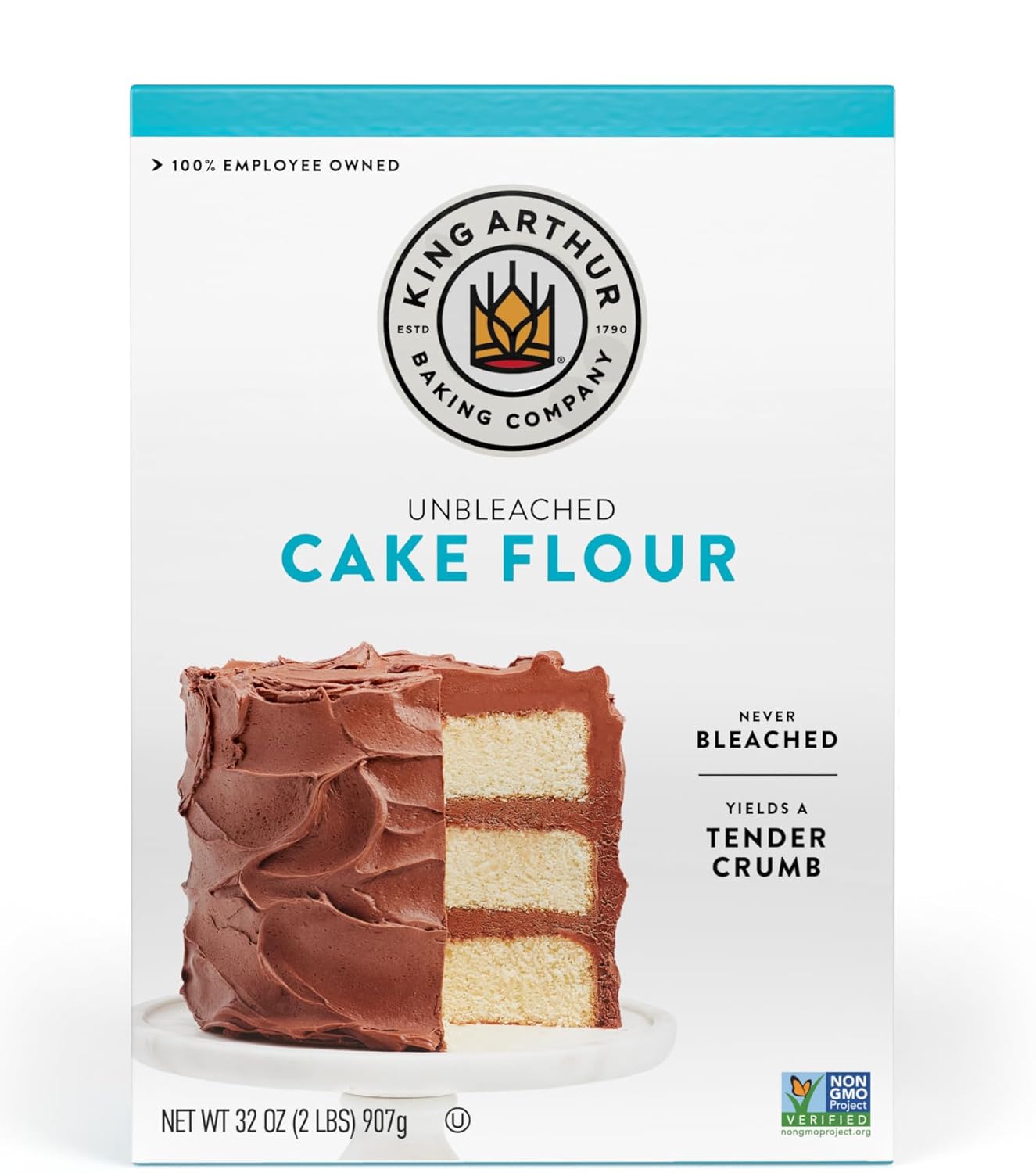 King Arthur, Cake Flour Unbleached and Unenriched, Non-GMO Project Verified, No Preservatives, 2 Pounds