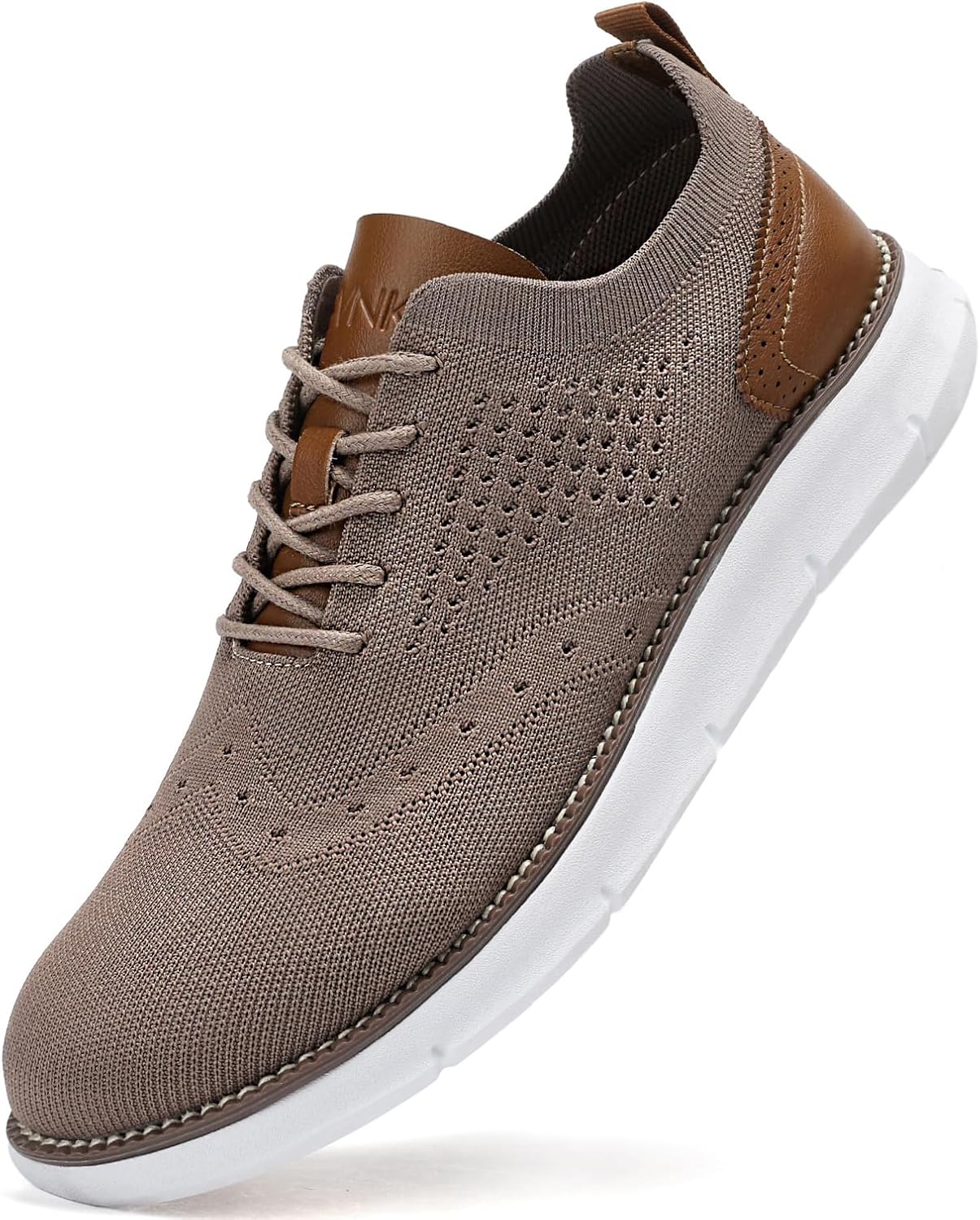 Men's Casual Dress Oxfords Shoes Breathable Knit Leisure Fashion Sneakers Lightweight Comfortable Walking Shoes All Black 8.5