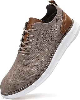 Men's Casual Dress Oxfords Shoes Breathable Knit Leisure Fashion Sneakers Lightweight Comfortable Walking Shoes All Black 8.5