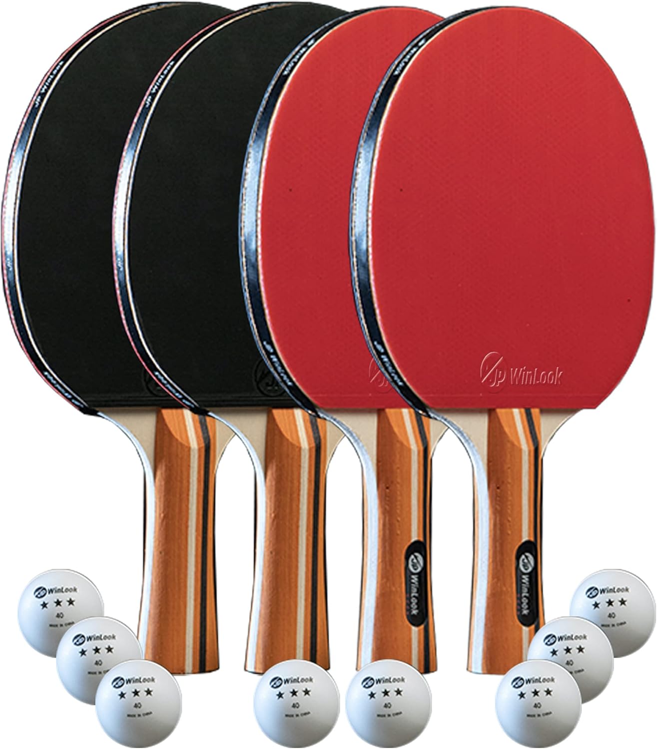 JP WinLook Ping Pong Paddles Sets - Portable Table Tennis Paddle Set with Ping Pong Paddles Professional Case & Ping Pong Balls - Premium Table Tennis Racket Player Set for Indoor & Outdoor Games