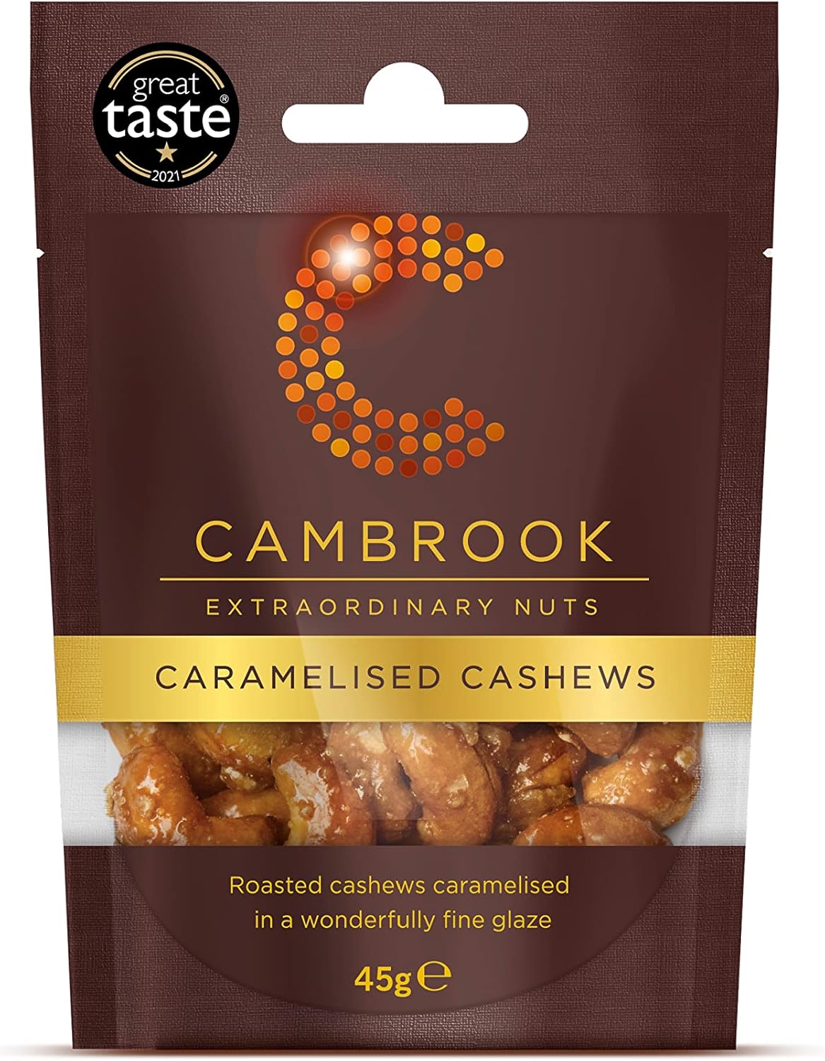 Cambrook - Caramelised Cashews, 45g Bag