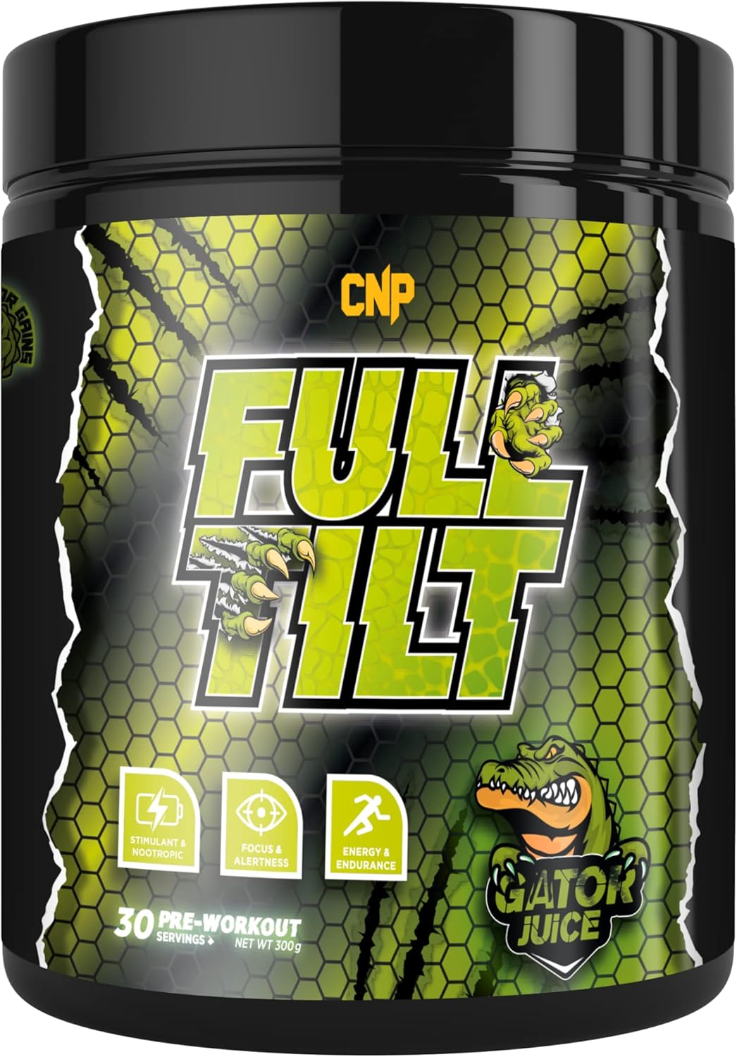 CNP Professional Full Tilt, Strong Pre-Workout, Stimulant & Nootropic for Energy & Focus, 30 Servings, 4 Exclusive Flavours (Gator Juice)