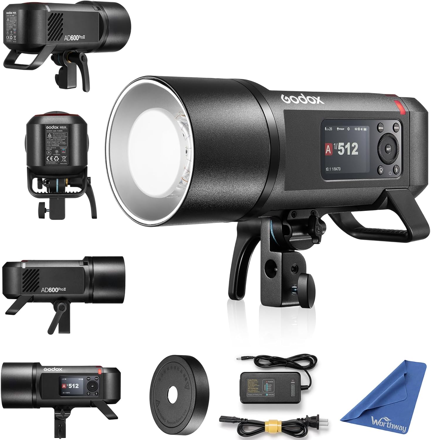 Godox AD600 Pro AD600Pro II 600Ws Outdoor Flash - 40W Bi-Color Modeling Light,TFT Color Screen,16 Groups with Color Identification,One-Tap Sync with Godox X3 Trigger(Godox AD600BM AD600 Pro Upgraded)