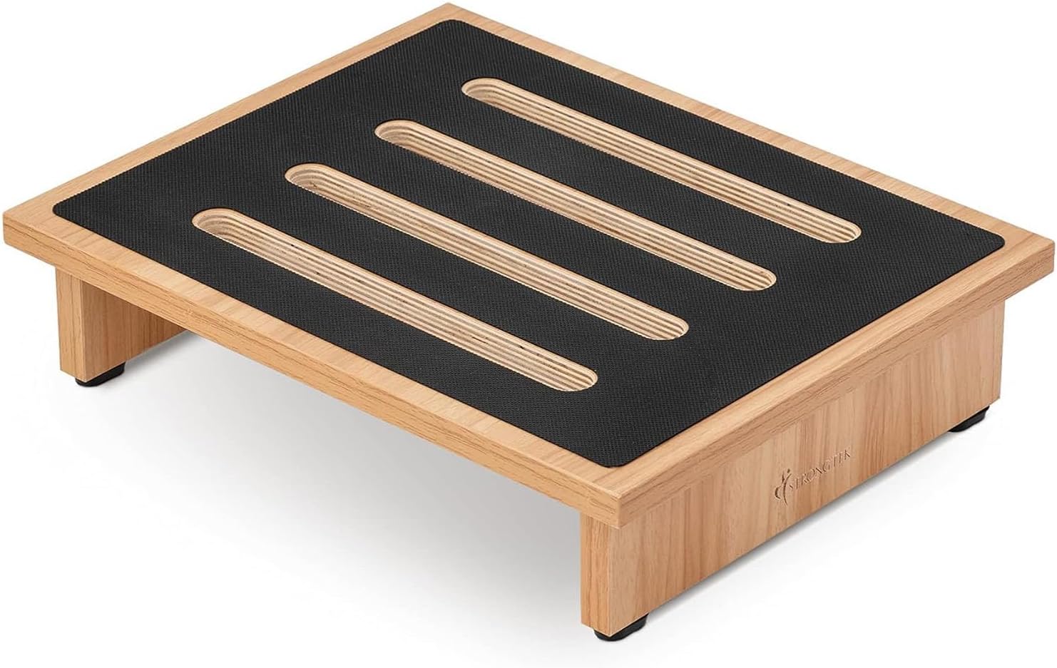 StrongTek One Step Stool for Adults with Non-Slip Rubber Stepping Surface, Portable Single Wooden Riser, 440 lb. Load Capacity for Kitchen, Bathroom, or Bedside, Kid and Senior Support