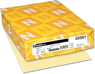 Neenah Paper 49581 Exact Index Card Stock, 110lb, 8 1/2 x 11, Ivory, 250 Sheets