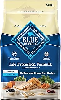 Blue Buffalo Life Protection Formula Senior Dry Dog Food, Supports Joint Health and Mobility, Made with Natural Ingredients, Chicken & Brown Rice Recipe, 30-lb. Bag