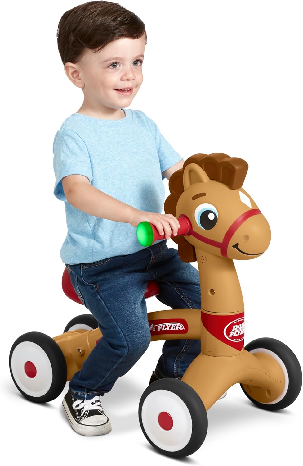 Radio Flyer Lil' Racers: Percy The Pony Ride on Toy, for Ages 1-3,Red