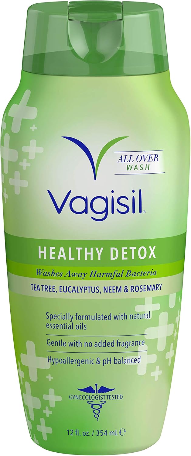 Vagisil Feminine Wash for Intimate Area Hygiene, Healthy Detox, All Over Body Wash for Women, Gynecologist Tested, Hypoallergenic and pH Balanced, 12 Fl Oz (Pack of 1)