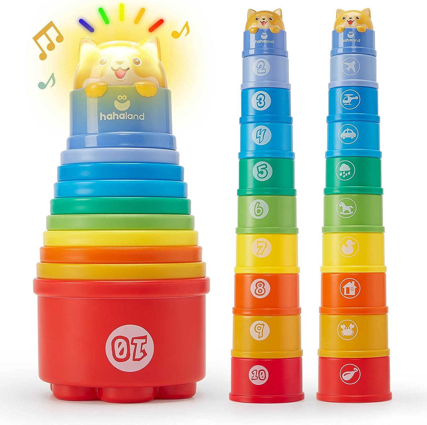 hahaland Stacking Toys for Toddlers 1-3 - Stacking Cups - Toddler Toys Age 1-2 Learning Montessori Toys for 1 Year Old Boy Birthday Gift Baby Toys 12-18 Months