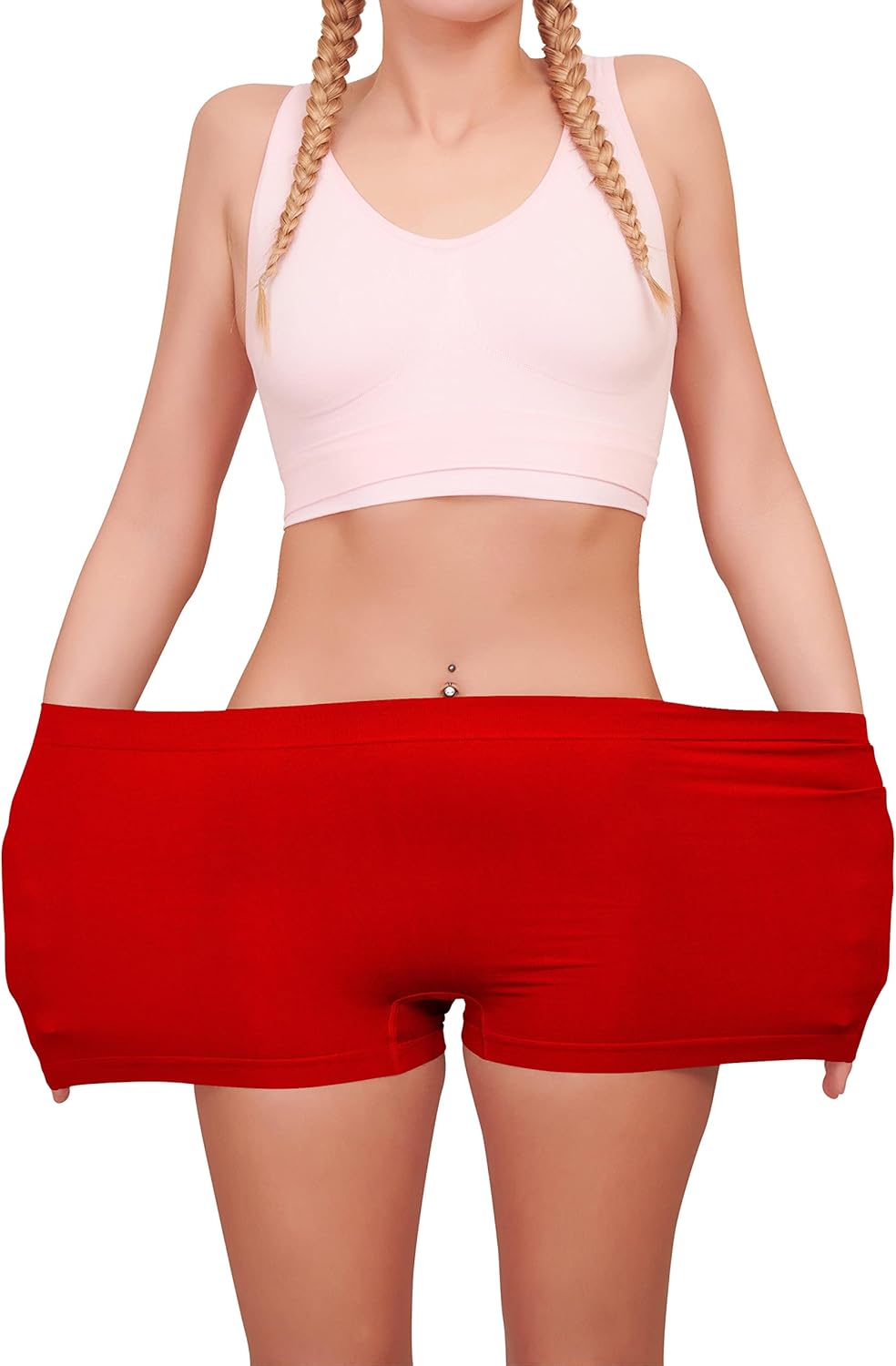 Love My Fashions ® Women's Boyshort Microfibre High Waist Boxers Seamless Stretchy Full Coverage Underwear for Ladies