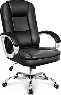 NEO CHAIR Office Chair Computer Desk Chair Gaming - Ergonomic High Back Cushion Lumbar Support with Wheels Comfortable Grey Leather Racing Seat Adjustable Swivel Rolling Home Executive