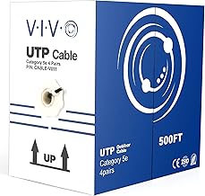 VIVO Black 500ft Bulk Cat5e, CCA Ethernet Cable, UTP Pull Box, Cat-5e Wire, Waterproof, Outdoor, Direct Burial CABLE-V011