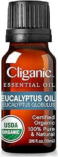 Cliganic USDA Organic Eucalyptus Essential Oil, 100% Pure | Natural Aromatherapy Oil for Diffuser Steam Distilled | Non-GMO Verified