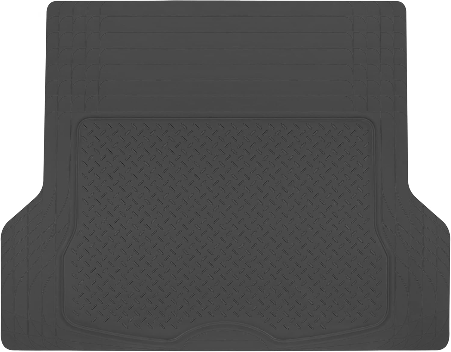 BDK Heavy Duty Rubber Cargo Mat Liner - All-Weather Trunk Protection, Trim-to-Fit Design for Cars, SUVs, Vans & Trucks - Non-Slip, Waterproof, Durable Cargo Floor Liner - 54" x 43.5" x 0.25" - Black