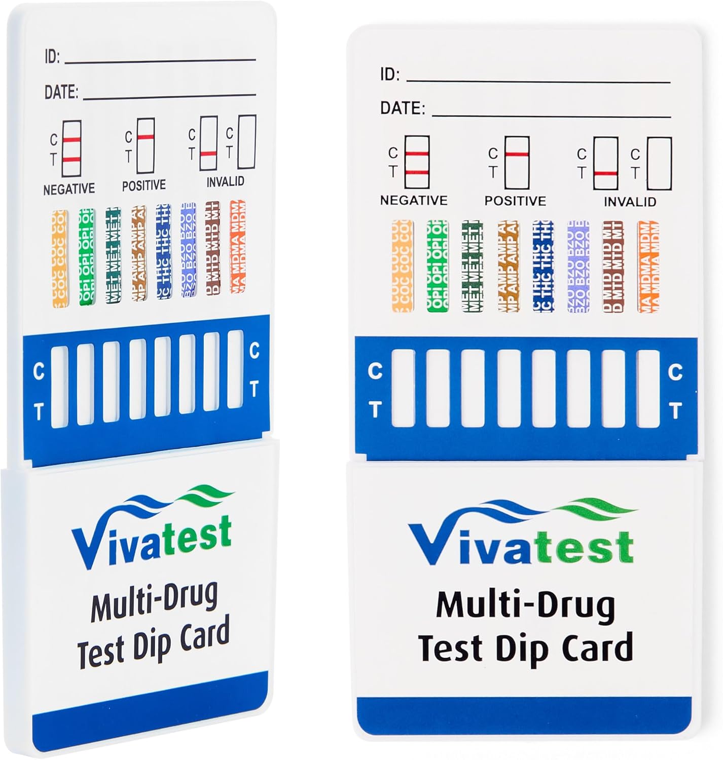 VivaTest 8-in-1 Urine Drug Testing Kit – 1 Test – Detects Cocaine, Opiates, Methamphetamine, Amphetamine, THC, Benzodiazepines, Methadone, MDMA – Accurate Home Drug Test – Fast Results in 5 Minutes