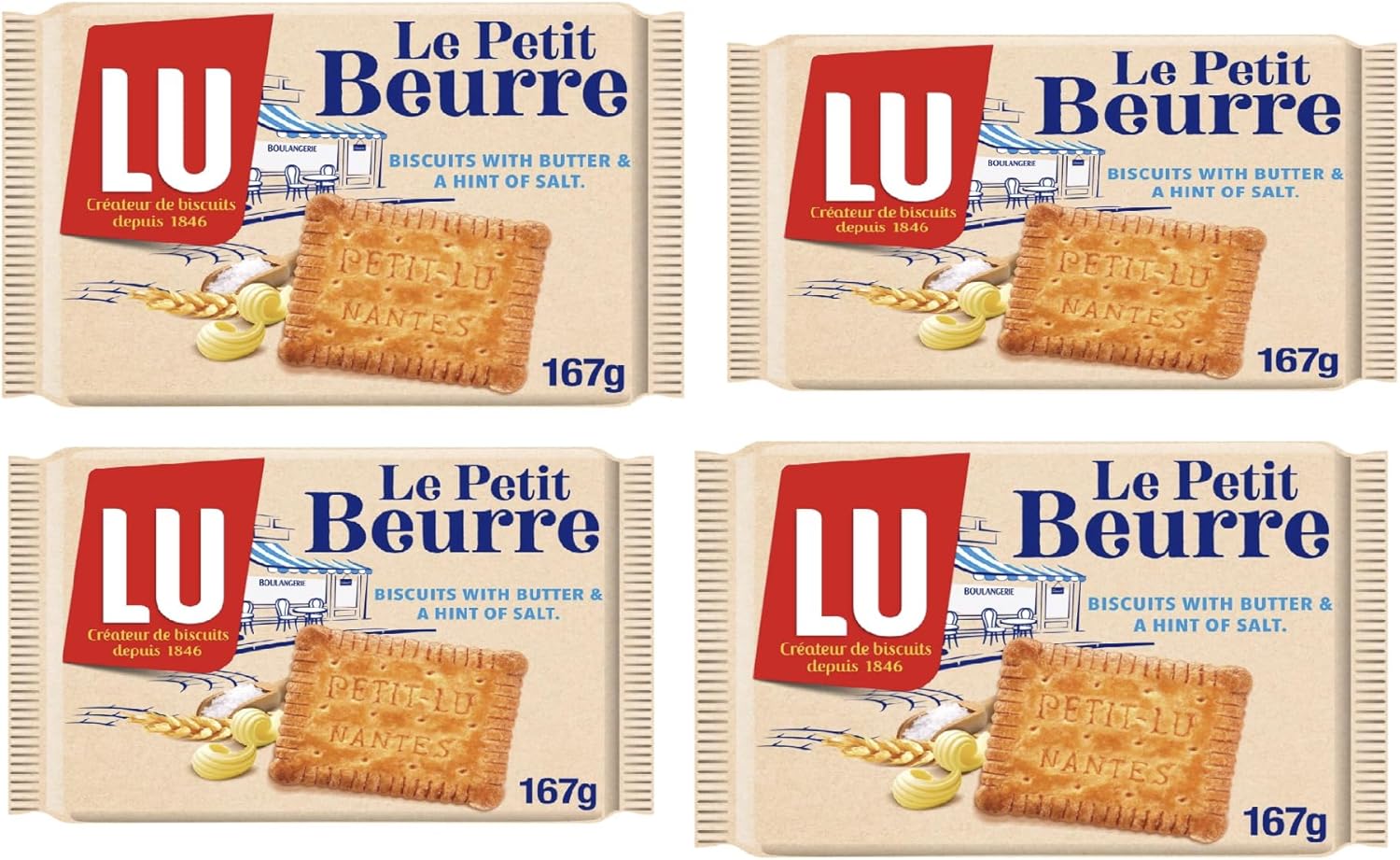 LU Le Petit Beurre Salted Butter Biscuits 167G (4 pack)