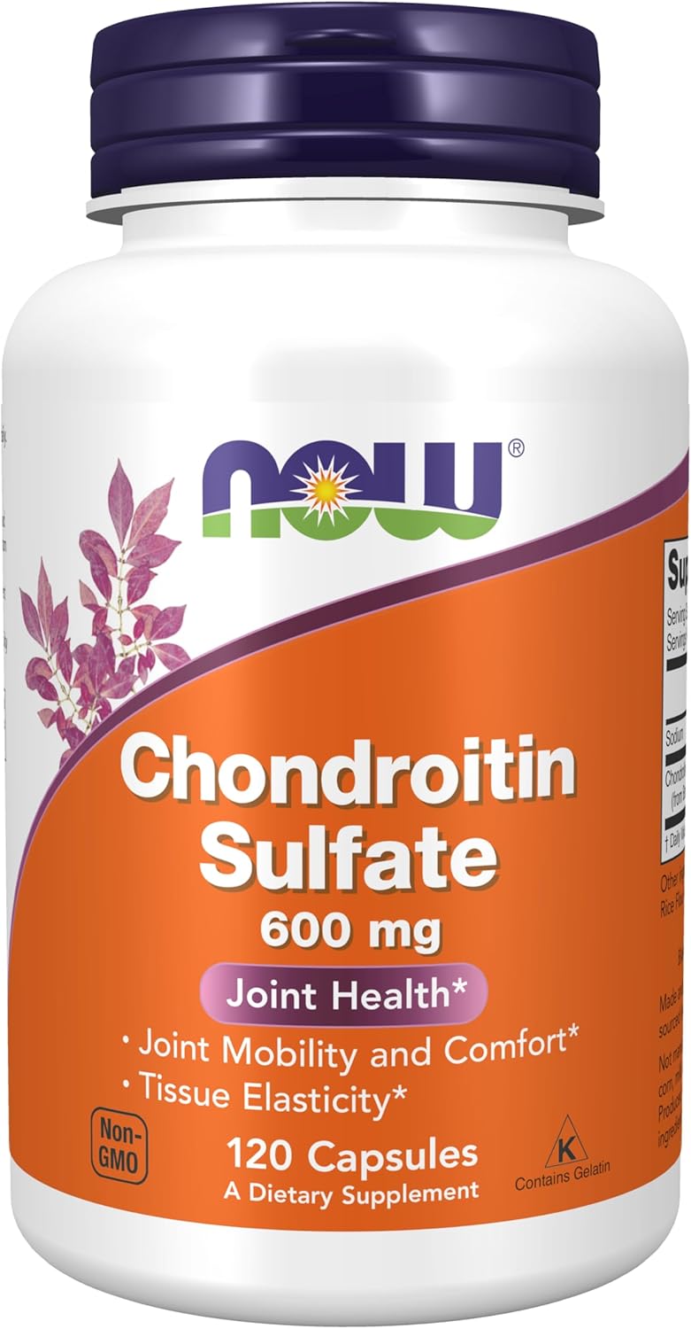 NOW Foods Supplements, Chondroitin Sulfate 600 mg (a Glycosaminoglycan), Joint Health*, 120 Capsules