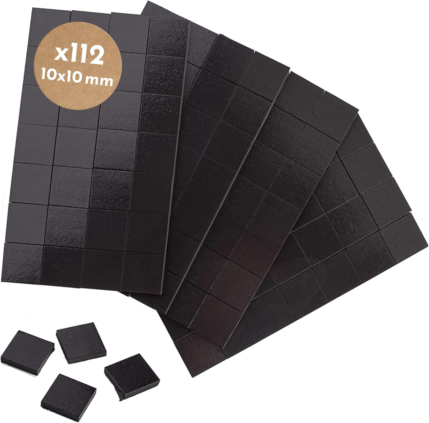 WINTEX Magnetic Plates, Self-Adhesive, Strong - 112 Magnets 10 x 10 mm, Can Be Cut to Size - Flat Adhesive Magnets Suitable for Sticking Photo/Pictures or Sticking to the Board