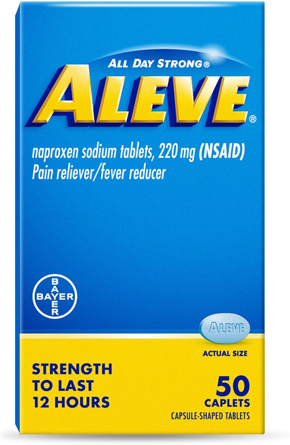 Aleve Pain Relief Naproxen Sodium Caplets ‐ 50 Count