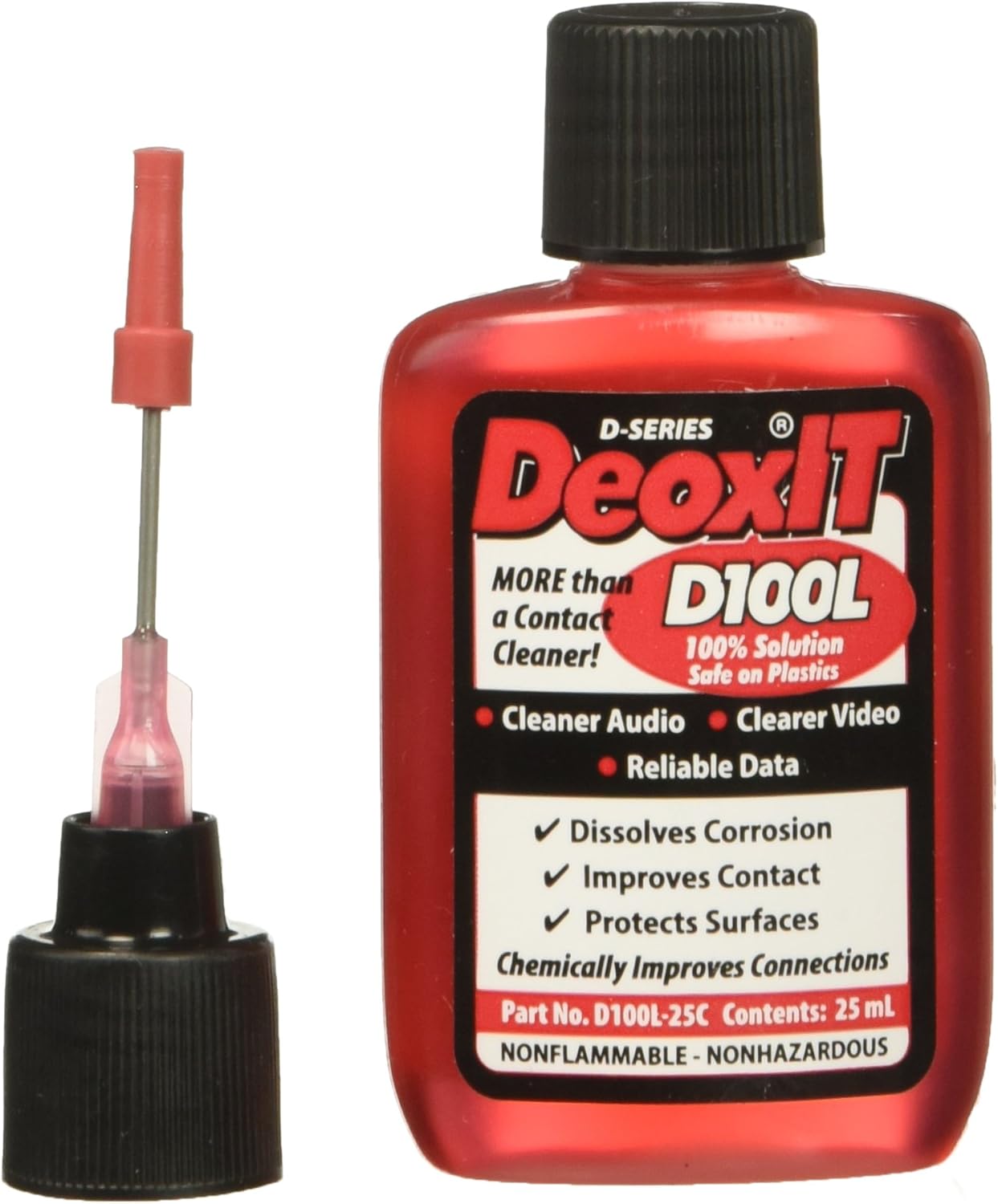 CAIG LABORATORIES DeoxIT D100L-25C Precision Needle Applicator, More Than A Contact Cleaner, 25 mL, Pack of 1