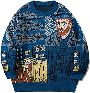 Sweatshirts for Men Crewneck Graphic Long Sleeve Mens Vintage Knit Sweater Comfortable Casual Pullover Sweaters