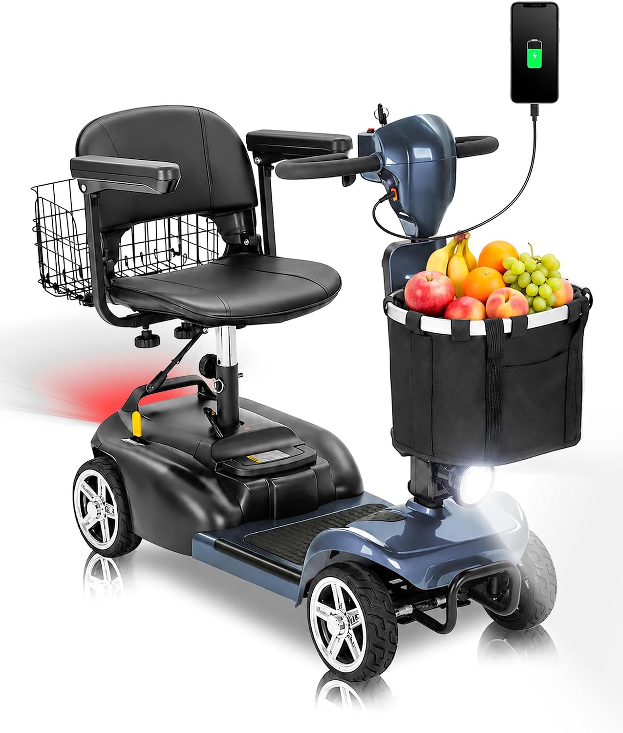 Mobility Scooter for Seniors & Adults, 4 Wheel Foldable Scooter