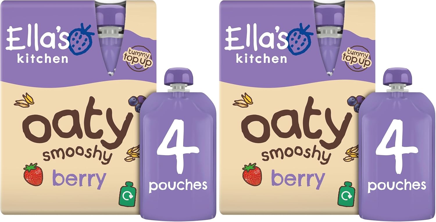 Ella's Kitchen Berry Oaty Smooshy 4 x 90g (Pack of 2)