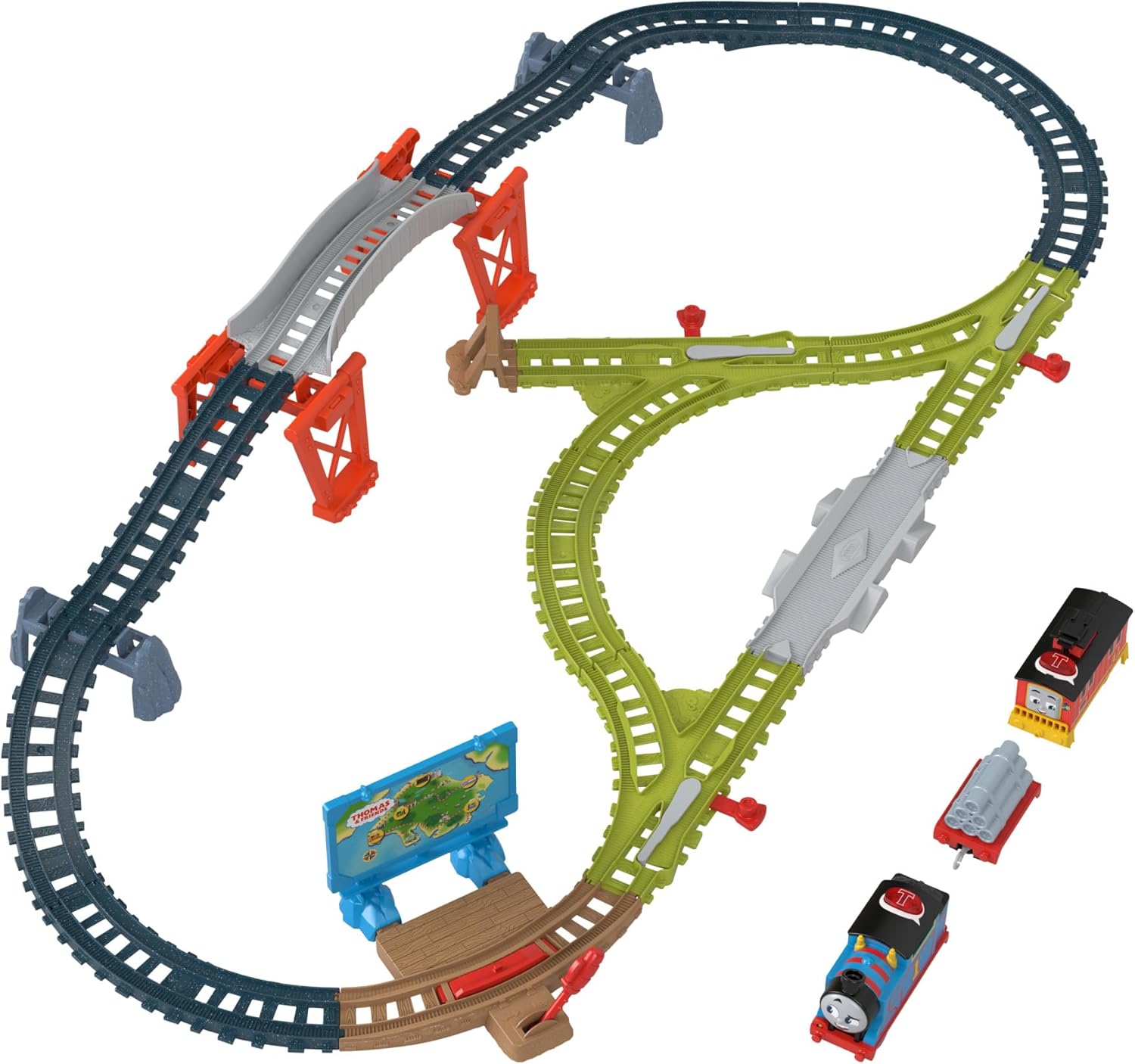 Thomas & Friends Train Set Talking Thomas & Brake Car Bruno Track Playset with Phrases & Sounds for Kids Ages 3+ Years, UK English Version, HYR81